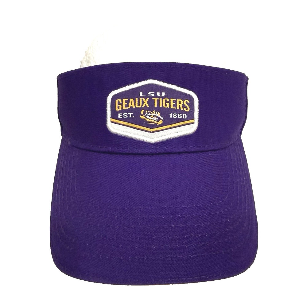 LSU Tigers Football Louisiana Visor Golf Sun Cap Hat Geaux Purple Gold Logo OS